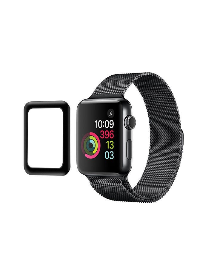 Tempered Glass Screen Protector Cover For Apple Watch iWatch Series 3 38millimeter Black