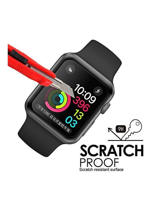 3D Tempered Glass For Apple Watch Series 4 44mm Clear/Black