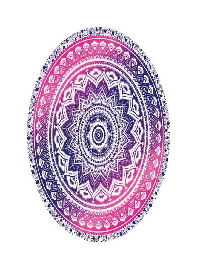 Mandala Printed Beach Towel White/Blue/Pink