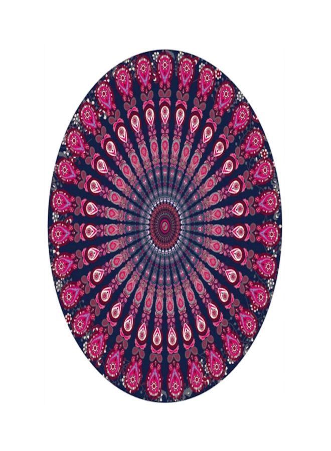 Printed Round Beach Towel Pink/Blue 150x150cm