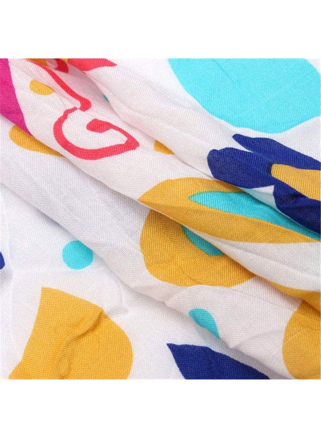 Printed Beach Towel Blue/Yellow/White