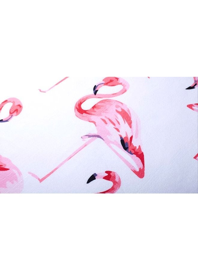 Flamingo Printed Beach Towel White/Pink/Red