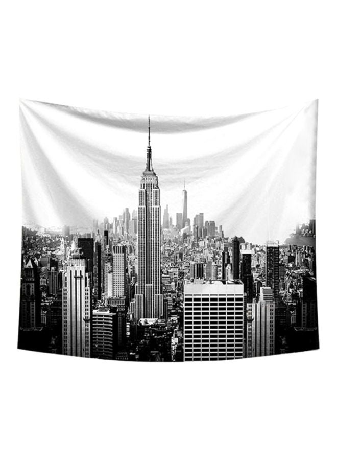 City Printed Beach Towel White/Black 15x10x5cm