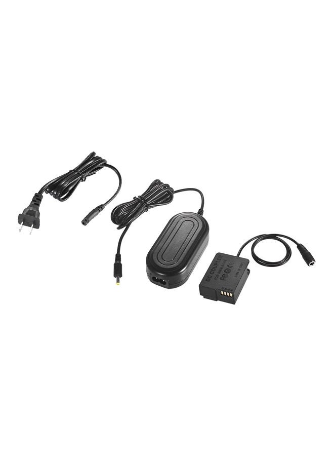 AC Power Adapter Supply Camera Charger With DC Coupler Kit For Panasonic DMC-FZ200/FZ1000/GH2 Black