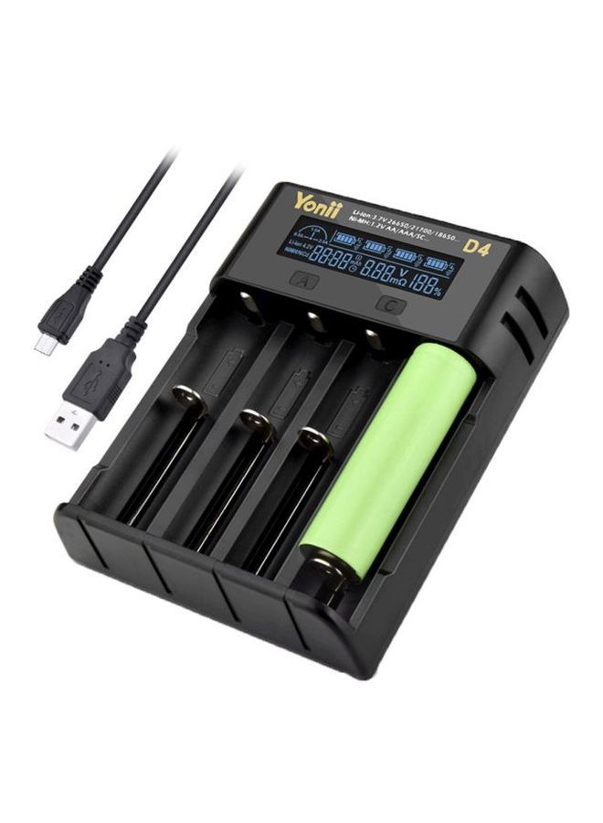 D4 LCD Battery Charger Black