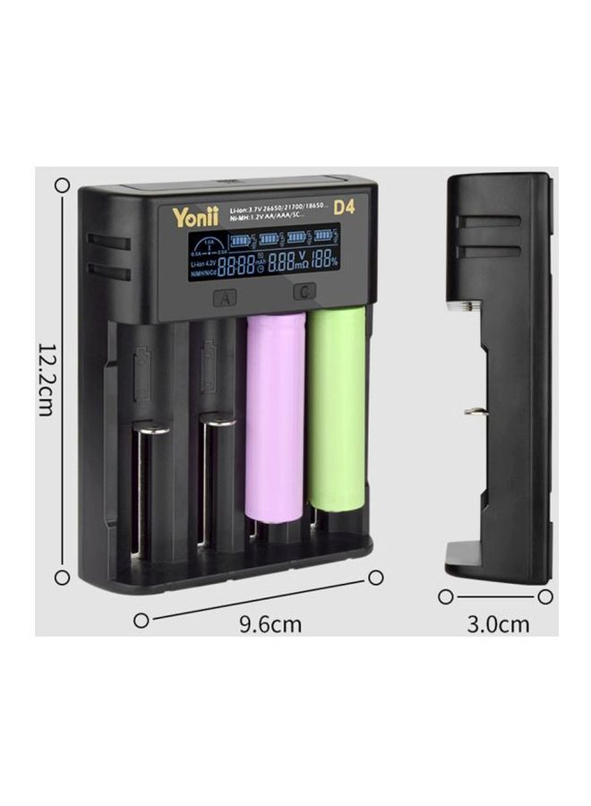 D4 LCD Battery Charger Black