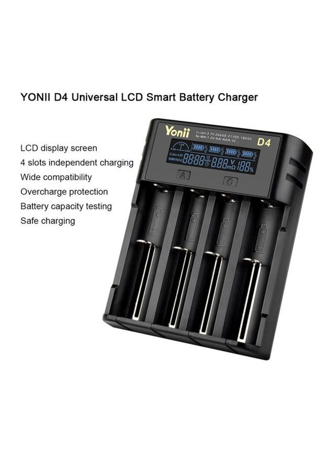 D4 LCD Battery Charger Black