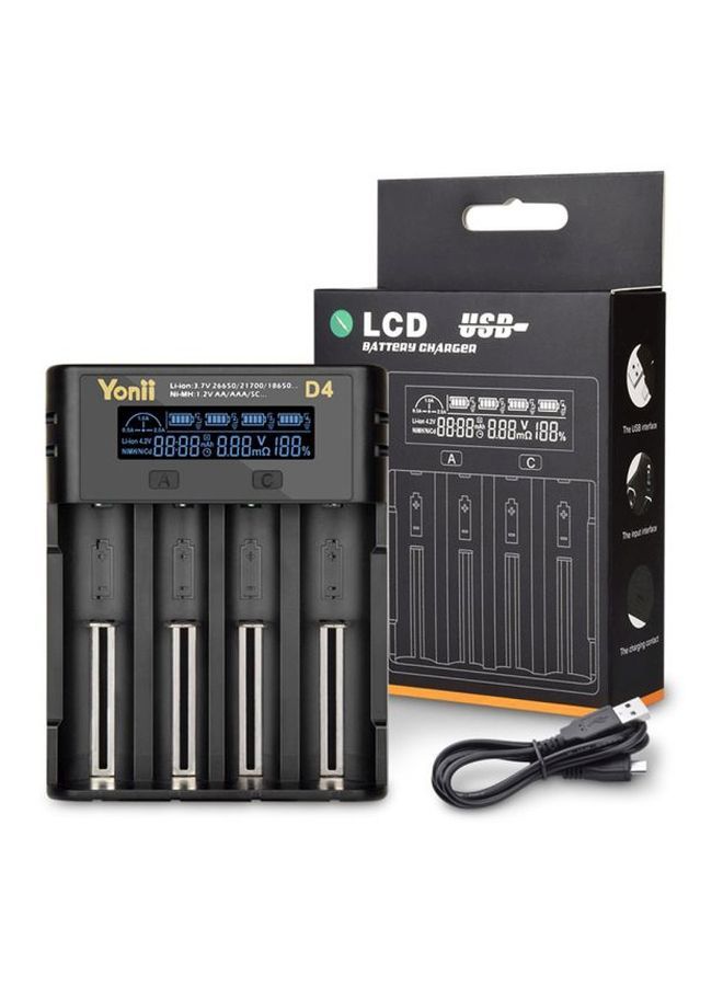 D4 LCD Battery Charger Black