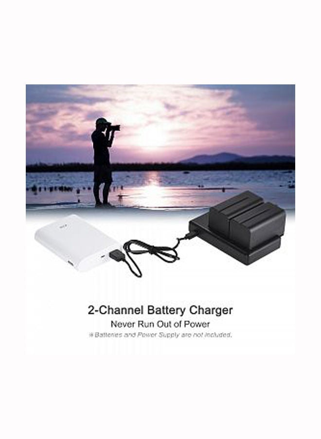 2-Channel Micro USB Camera Battery Charger For Nikon EN-EL14 Black