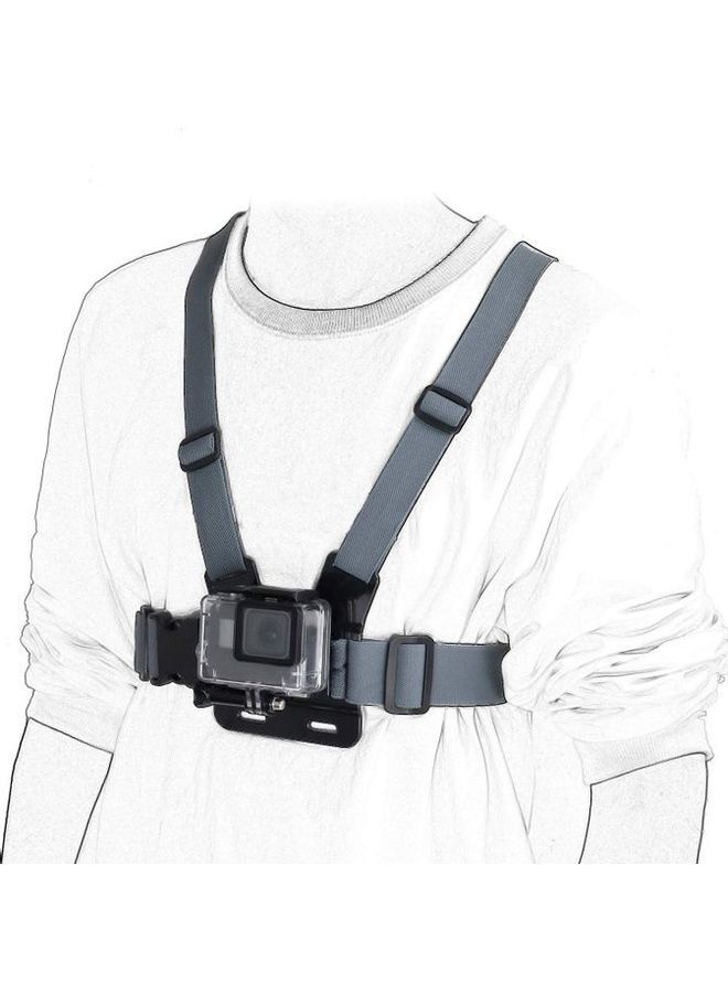 Adjustable Chest Belt Body Strap Mount For Action Sport Camera Black