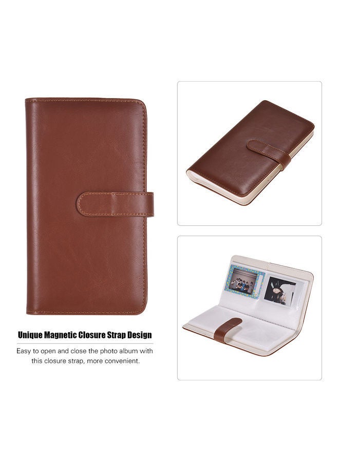 80-Pockets Portable Photo Album Brown