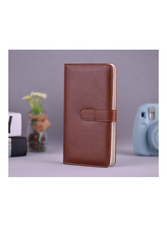 80-Pockets Portable Photo Album Brown