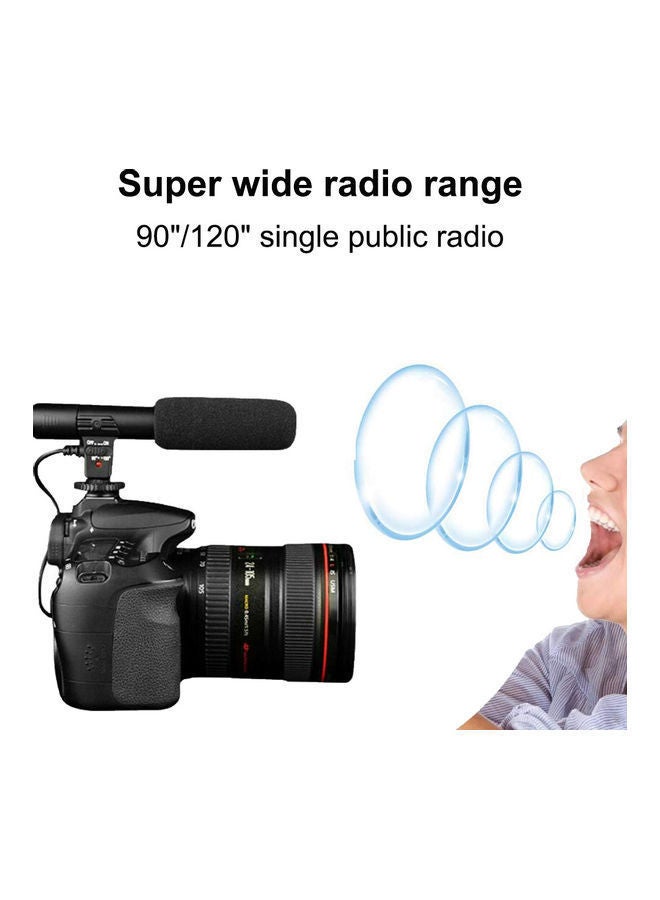 MIC-01 Professional Camera DV 3.5mm External Interview Stereo Microphone Mic Black