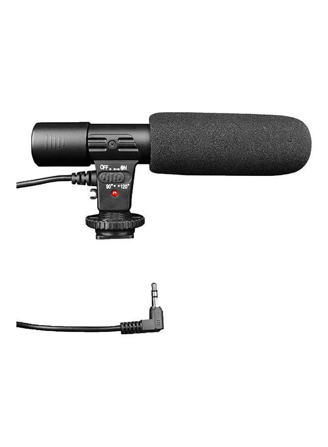 MIC-01 Professional Camera DV 3.5mm External Interview Stereo Microphone Mic Black