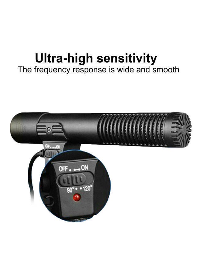 MIC-01 Professional Camera DV 3.5mm External Interview Stereo Microphone Mic Black