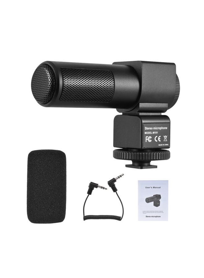 M101 Stereo Microphone With Windscreen Black