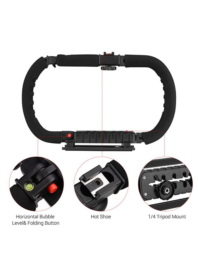 Foldable C Shaped Handheld Action Stabilizer Black