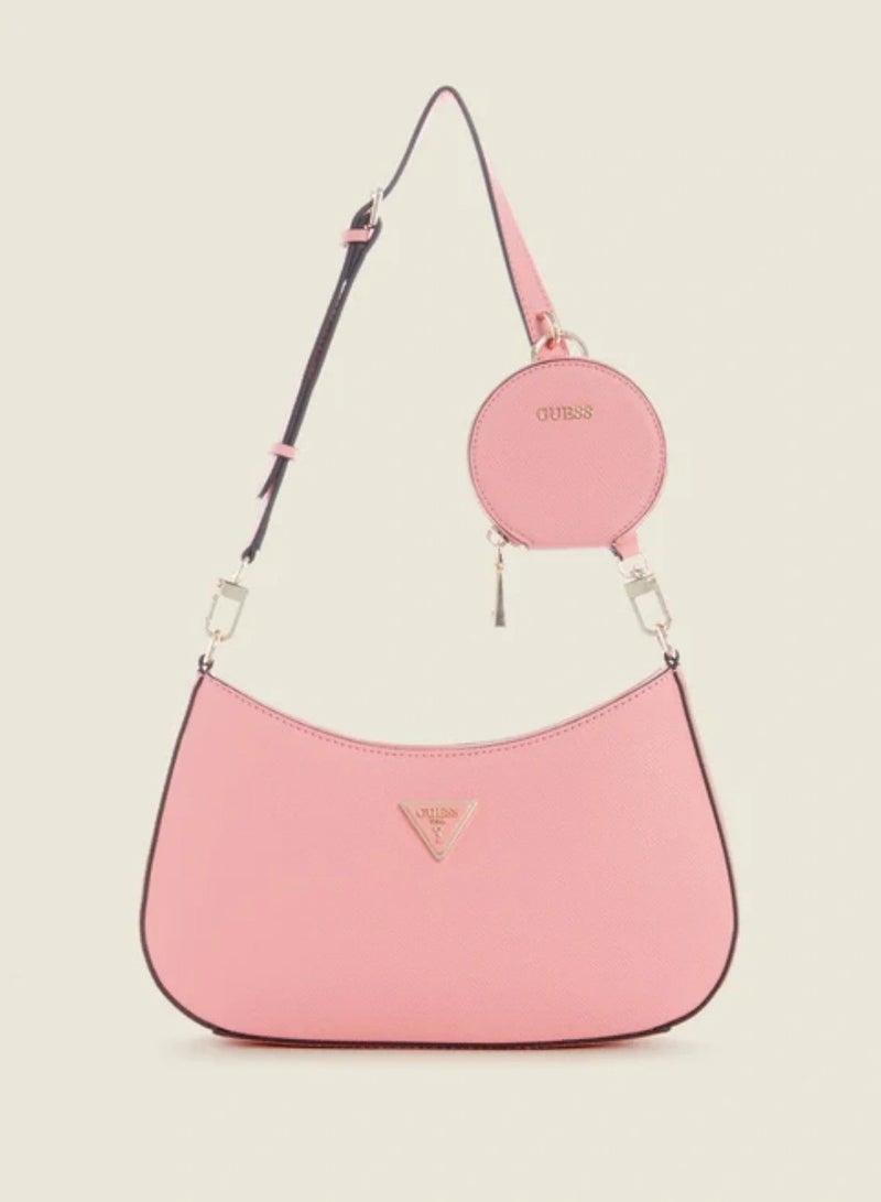 Ladies' Fashion Zipper Shoulder Bag Pink