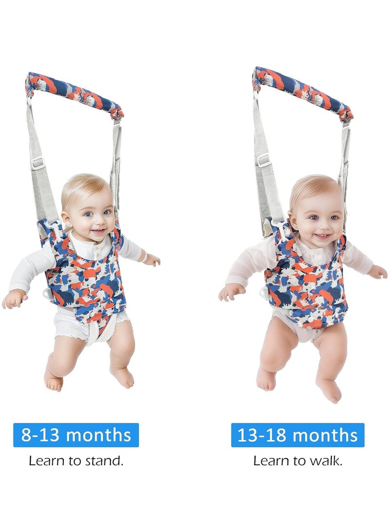 Baby Walker Walking Aid for Standing Walking Learning Baby Helmet for Crawling, 4-in-1 Adjustable Breathable Safety Leads with Safety Clasp, Helper Walker for Children 6-24 Months, Blue