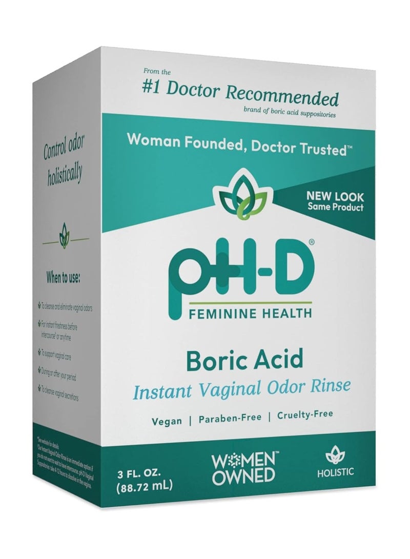 pH-D Feminine Health Instant Odour Rinse with Boric Acid - 3oz