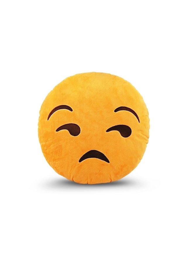 Angry Emoji Decorative Pillow Yellow/Black 4.8x8.9centimeter