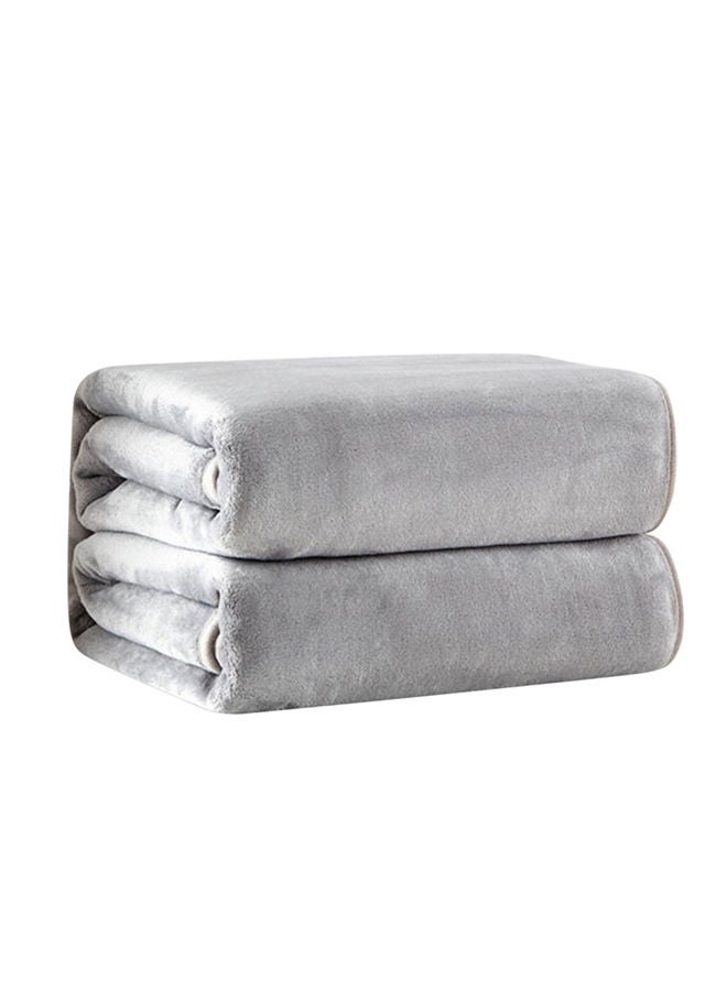 Flannel Fleece Bed Blanket combination Grey