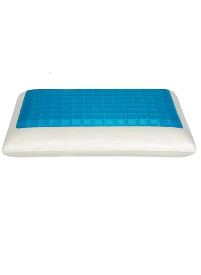 3-Piece Memory Foam Pillow Cooling Gel - Prevents Back Neck Pain + Free Bamboo Washable Cover Aloe Vera Back Stomach Side Sleepers Men Women - Aids Cervical Pain Soreness Standard (Gel Traditional)