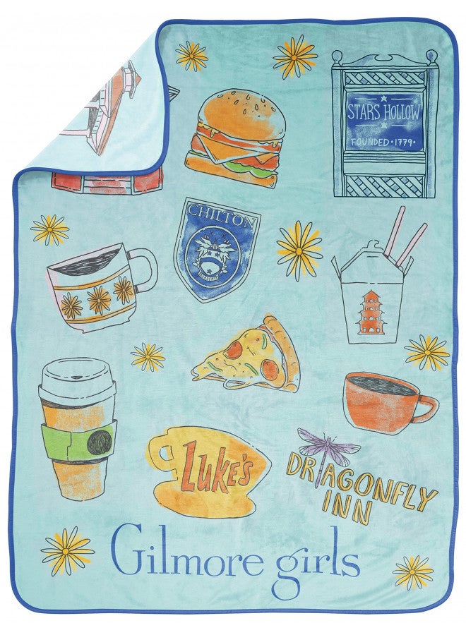 Jay Franco Gilmore Girls Stars Hallow Throw Blanket - Measures 46 x 60 inches - Fade Resistant Bedding Super Soft Fleece Bedding