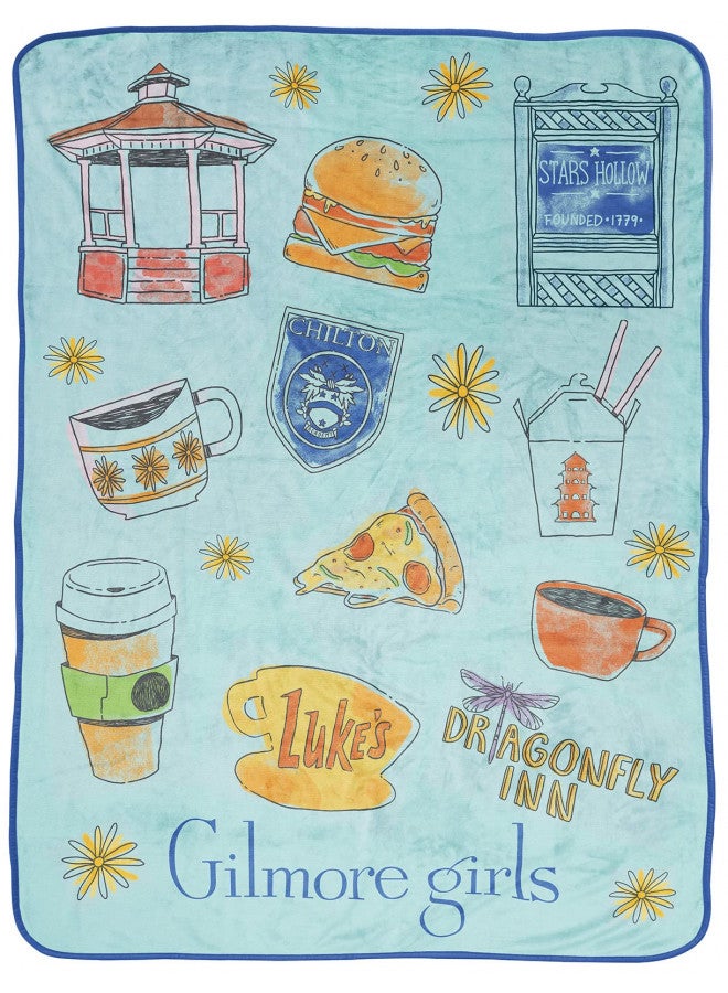 Jay Franco Gilmore Girls Stars Hallow Throw Blanket - Measures 46 x 60 inches - Fade Resistant Bedding Super Soft Fleece Bedding