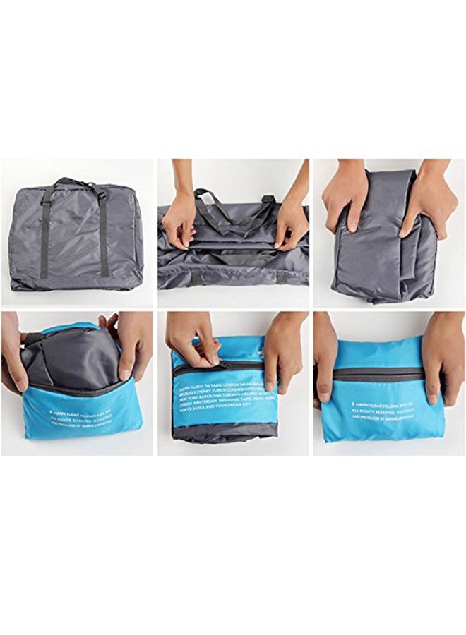 Nylon Duffle Bag With Pouch Grey/Blue