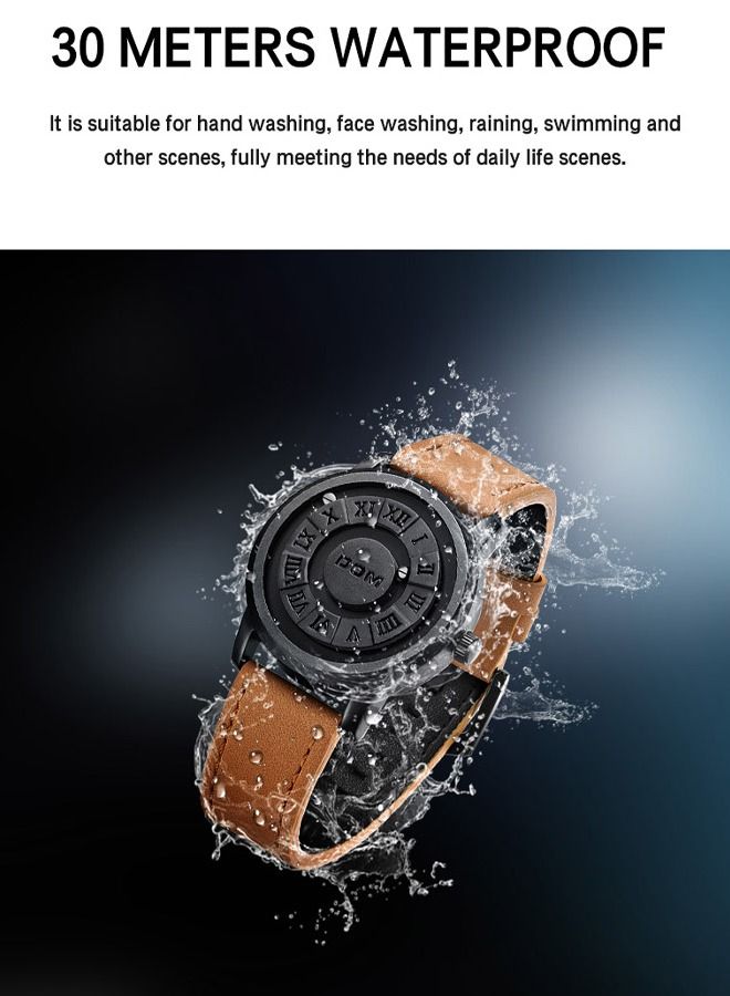 Trend Concept New Personality Men's Watch Creative Scrolling Pointer magnetic force Fashion watch for men Waterproof