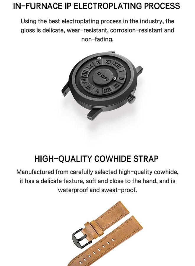 Trend Concept New Personality Men's Watch Creative Scrolling Pointer magnetic force Fashion watch for men Waterproof