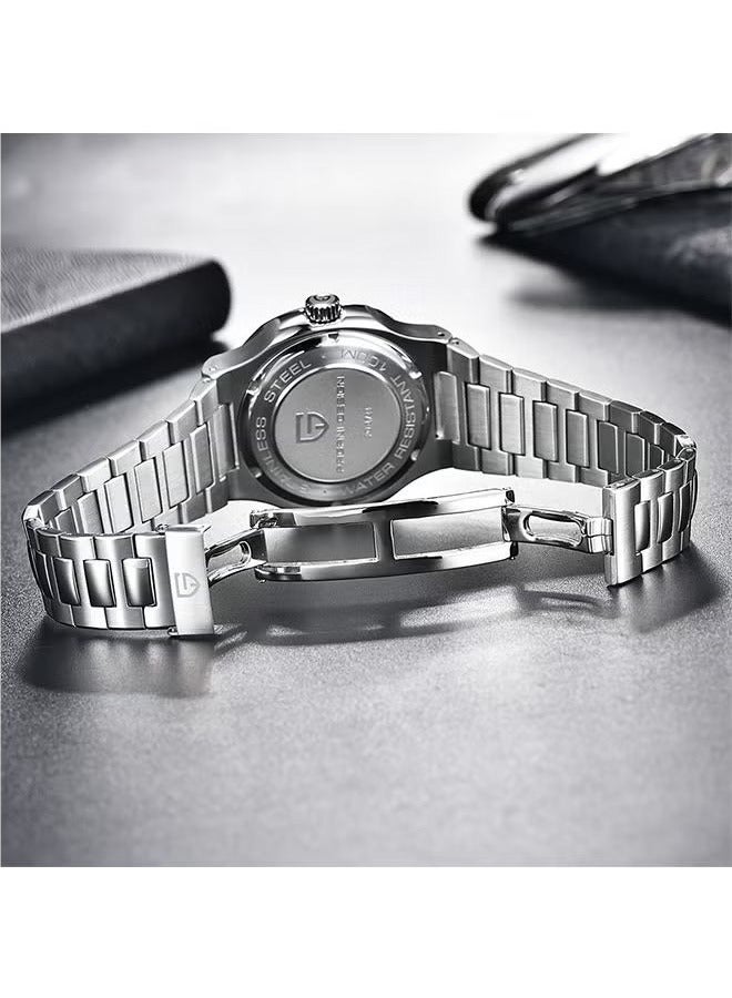 Men's Quartz Watch Waterproof 100 Meters Men's Wristwatch Leisure Business Wrist Watch Dark Blue