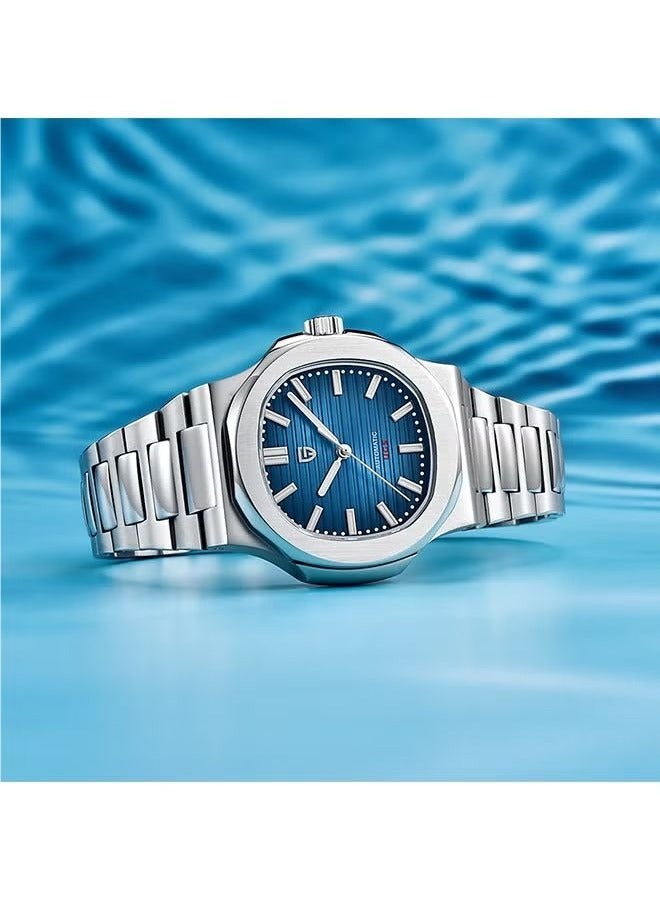 Men's Quartz Watch Waterproof 100 Meters Men's Wristwatch Leisure Business Wrist Watch Dark Blue