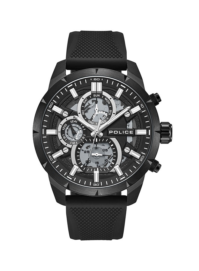 Men's Neist Matt Black Dial Black Silicone Strap Gents Chronograph Watch With Stainless Steel Case