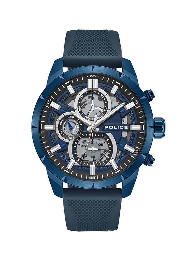 Men's Neist Matt Blue Dial Blue Silicone Strap Gents Chronograph Watch With Stainless Steel Case