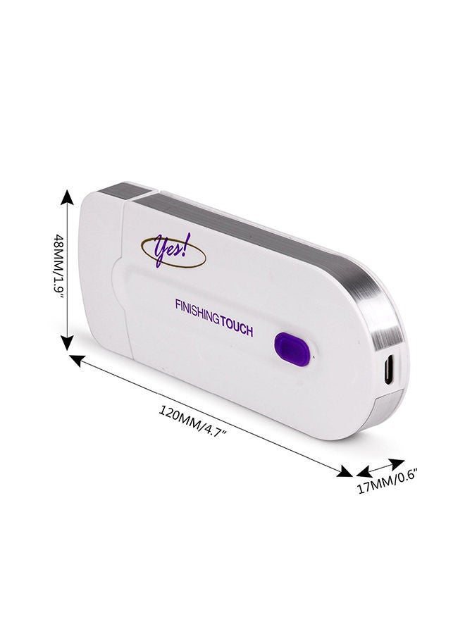 Rechargeable Painless Touch Laser Epilator White/Purple 13x2x8cm