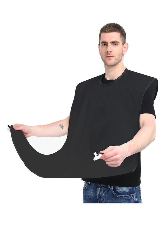 Beard Apron with 4 Suction Cups and Storage Pouch Black