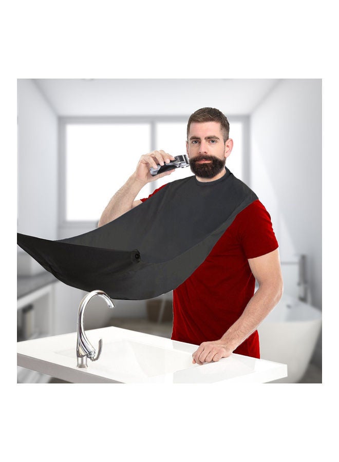 Beard Apron with 4 Suction Cups and Storage Pouch Black