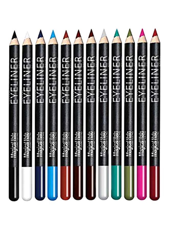 Pack Of 12 Eye Liner Pencil Multicolour