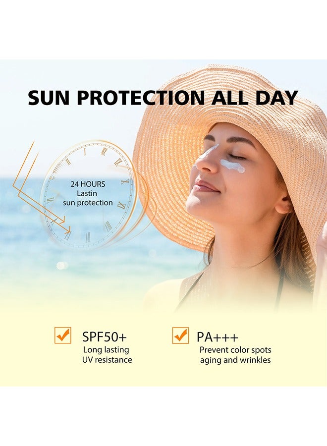 Sunscreen Cream, Face Sunscreen Moisturizer, Fast Absorption And No Sticky Even Skin Tone UV Sunscreen, Refreshing Protective Physical Chemical Sunblock