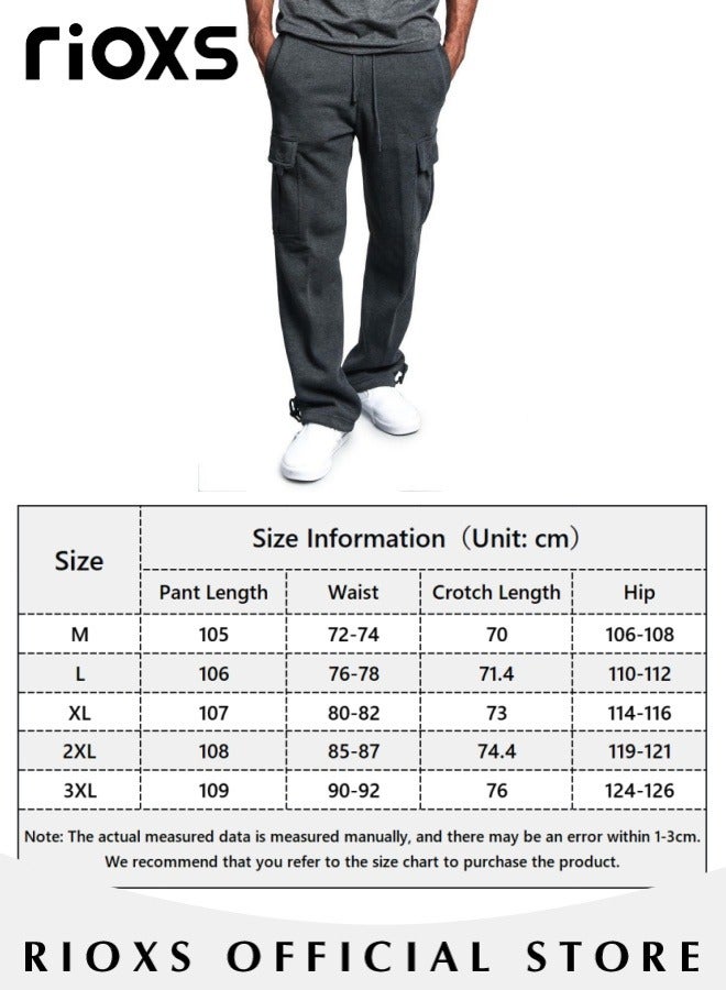 Mens Sports Loose Pant Casual Cargo Sweatpant Running Jogging Athletic Workout Trouser With Multiple Pockets