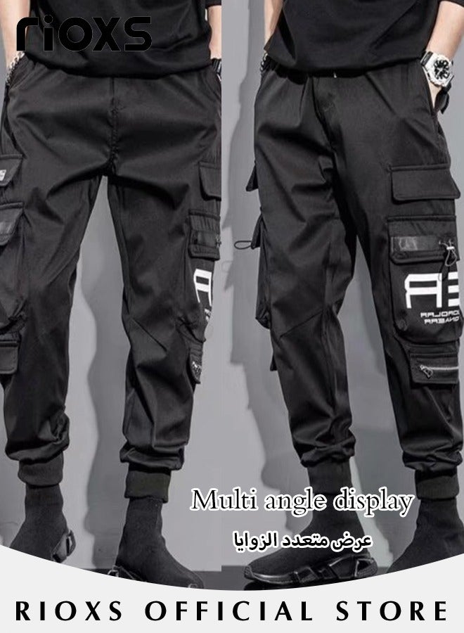 Men's Fashionable Cargo Pants, Casual Workout Jogging Drawstring Pants with Multiple Pockets, Regular Fit Drawstring Sweatpants, Comfortable Cargo Jogger Trousers, Suitable for Outdoor Activities and Daily Leisure