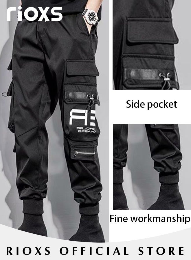 Men's Fashionable Cargo Pants, Casual Workout Jogging Drawstring Pants with Multiple Pockets, Regular Fit Drawstring Sweatpants, Comfortable Cargo Jogger Trousers, Suitable for Outdoor Activities and Daily Leisure