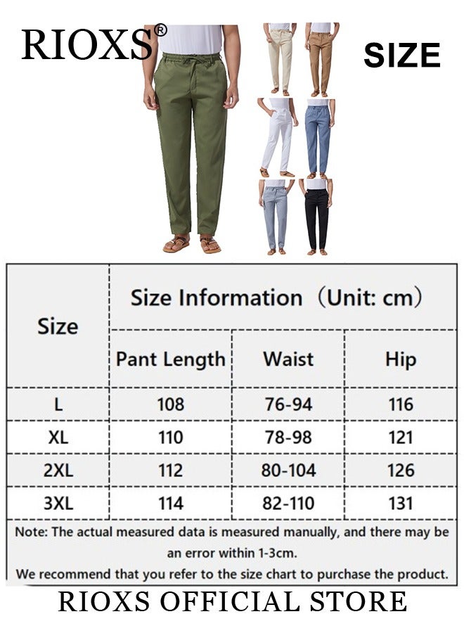 Men's Classic Regular Fit Pants, Casual Business Drawstring Pants, Trendy Straight Leg Trousers with Pockets, Designed with Comfortable Looser Cut, Suitable for Outdoor Activities and Daily Leisure