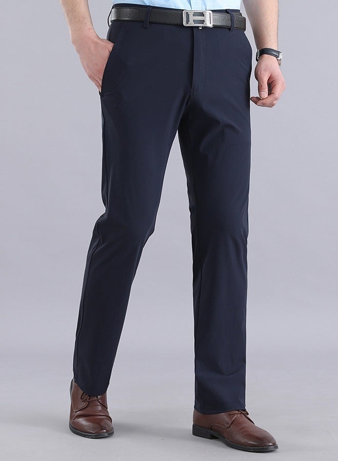 High Quality Elasticity Casual Breathable Trousers Clothing Autumn Straight Suit Pants Men's Chic Business Fashion