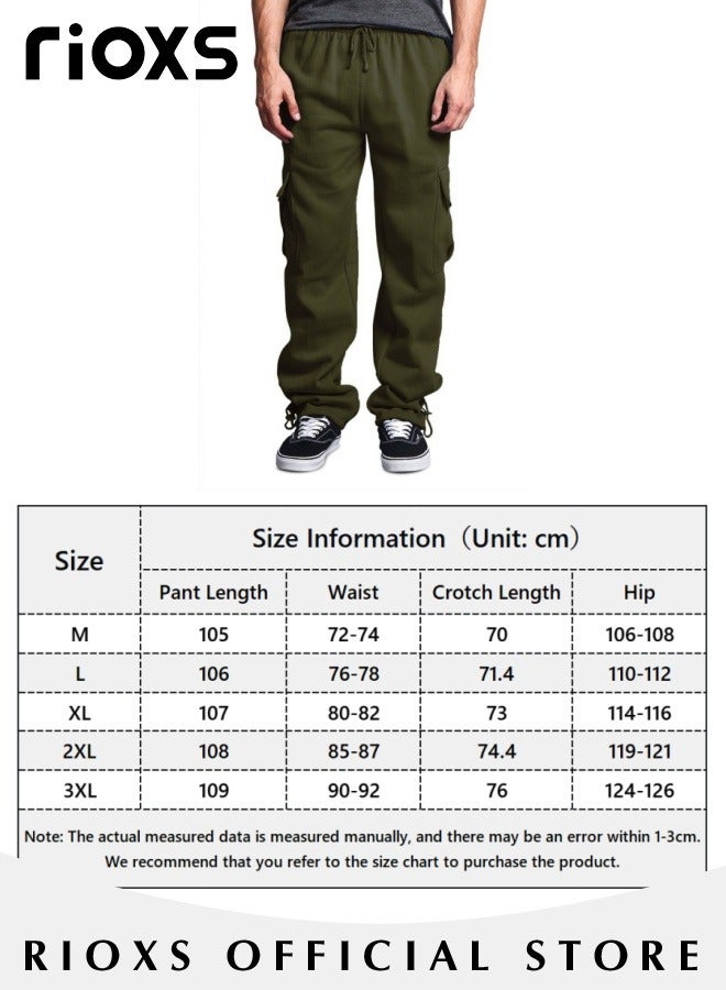 Mens Sports Loose Pant Casual Cargo Sweatpant Running Jogging Athletic Workout Trouser With Multiple Pockets