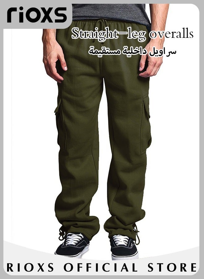 Mens Sports Loose Pant Casual Cargo Sweatpant Running Jogging Athletic Workout Trouser With Multiple Pockets