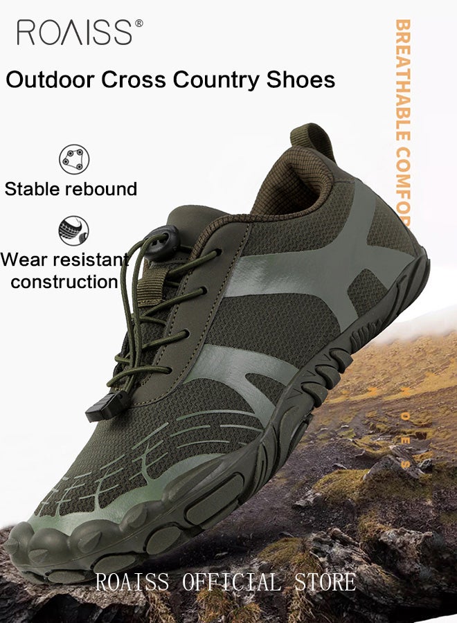 Men Multi Functional Hiking Shoes Rubber Outsole for Slip Resistance and Durability Men Five Toe Outdoor Sports Shoes Ideal for Hiking Cross Country and Rock Climbing