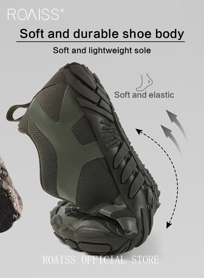 Men Multi Functional Hiking Shoes Rubber Outsole for Slip Resistance and Durability Men Five Toe Outdoor Sports Shoes Ideal for Hiking Cross Country and Rock Climbing